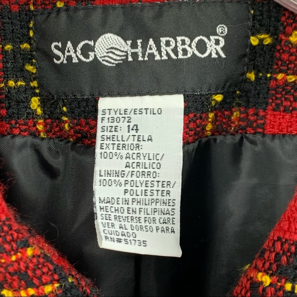 Zipper Front Plaid Tweed Blazer by Sag Harbor - Picture 12 of 15